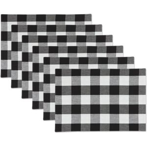 Porch & Den Crestline Gingham/Buffalo Check Reversible Placemat (Set of 4) Black & White Set of 4 Porch & Den Crestline Gingham/Buffalo Check Reversible Placemat (Set of 4) Black & White Set of 4