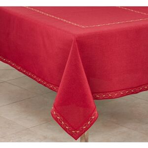 Saro Lifestyle Holiday Tablecloth With Embroidered Border Design Red 67 x 67 Saro Lifestyle Holiday Tablecloth With Embroidered Border Design Red 67 x 67