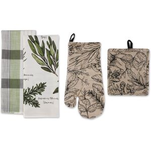 DII Fresh Herbs Kitchen Textiles, Potholder & Dishtowels, Fresh Herbs, 4 Pieces Multi Set of 4 DII Fresh Herbs Kitchen Textiles, Potholder & Dishtowels, Fresh Herbs, 4 Pieces Multi Set of 4