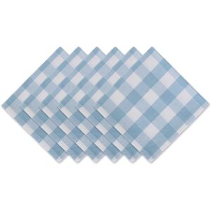 DII Buffalo Check Tabletoppers, 20x20 White & Light Blue Set of 6 DII Buffalo Check Tabletoppers, 20x20 White & Light Blue Set of 6