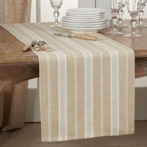 Saro Lifestyle Cotton Table Runner With Striped Design Khaki 72.0 In. X 16.0 In. X 0.25 In. Saro Lifestyle Cotton Table Runner With Striped Design Khaki 72.0 In. X 16.0 In. X 0.25 In.