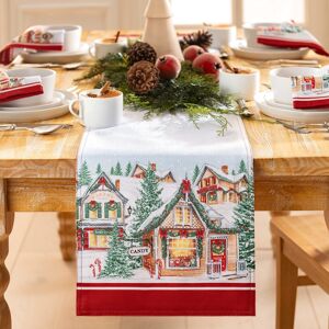 Elrene Storybook Christmas Village Holiday Table Runner - 13 Multi 13 Elrene Storybook Christmas Village Holiday Table Runner - 13 Multi 13