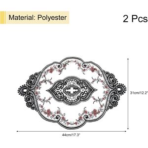 Unique 4Pack 12x17in Retro Lace Placemat Oval French Crochet Doilies Black/Pink 0.1 In. L X 0.1 In. W Unique 4Pack 12x17in Retro Lace Placemat Oval French Crochet Doilies Black/Pink 0.1 In. L X 0.1 In. W