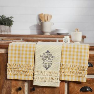 VHC Brands Buzzy Bees Ruffled Tea Towel Set of 3 19x28 Yellow Set of 3 VHC Brands Buzzy Bees Ruffled Tea Towel Set of 3 19x28 Yellow Set of 3