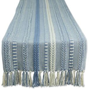 DII Black Braided Stripe Table Runner Stonewash Blue 15x72 DII Black Braided Stripe Table Runner Stonewash Blue 15x72
