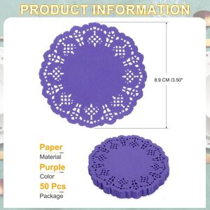 Unique Paper Doilies, Lace Paper Doilies, Disposable Paper Placemats for Cakes Table Plate Crafts Party Weddings Tableware Purple 3.5 Inch Unique Paper Doilies, Lace Paper Doilies, Disposable Paper Placemats for Cakes Table Plate Crafts Party Weddings Tableware Purple 3.5 Inch
