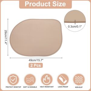 Unique Oval Rectangle Silicone Placemat, Non-Slip Washable Table Placemats Heat Resistant Waterproof Mat with High Edge for Kitchen Latte 0.01 In. L X 0.01 In. W Unique Oval Rectangle Silicone Placemat, Non-Slip Washable Table Placemats Heat Resistant Waterproof Mat with High Edge for Kitchen Latte 0.01 In. L X 0.01 In. W