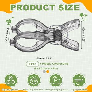 Unique 8 Pack Plastic Clothespins, Multi-Purpose Kitchen Towel Clip Spring Clamp, Non-Slip, Beach Towel Clip Gray, Orange 3.5 Inch Unique 8 Pack Plastic Clothespins, Multi-Purpose Kitchen Towel Clip Spring Clamp, Non-Slip, Beach Towel Clip Gray, Orange 3.5 Inch
