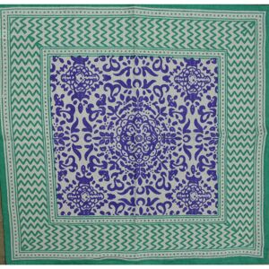 Handmade Chateau French Country Cotton Geometric Floral Tablecloth Collection Green Set of 4 Napkins Handmade Chateau French Country Cotton Geometric Floral Tablecloth Collection Green Set of 4 Napkins