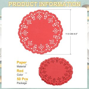 Unique Paper Doilies, Lace Paper Doilies, Disposable Paper Placemats for Cakes Table Plate Crafts Party Weddings Tableware Red 4.5 Inch Unique Paper Doilies, Lace Paper Doilies, Disposable Paper Placemats for Cakes Table Plate Crafts Party Weddings Tableware Red 4.5 Inch