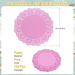 Unique Paper Doilies, Lace Paper Doilies, Disposable Paper Placemats for Cakes Table Plate Crafts Pink 6.5 Inch Unique Paper Doilies, Lace Paper Doilies, Disposable Paper Placemats for Cakes Table Plate Crafts Pink 6.5 Inch