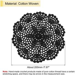 Unique Lace Doilies, Cotton Woven Round Crochet Coaster, Floral Design Fabric Handmade Placemat for Drink Wedding Party Decoration Black 0.01 In. L X 0.01 In. W Unique Lace Doilies, Cotton Woven Round Crochet Coaster, Floral Design Fabric Handmade Placemat for Drink Wedding Party Decoration Black 0.01 In. L X 0.01 In. W
