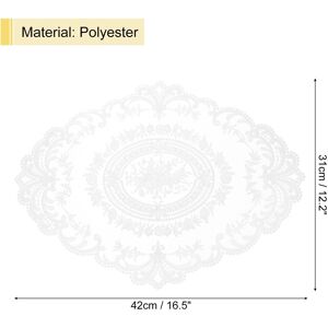 Unique Retro Lace Placemat Oval French Crochet Doilies Pure White 12x16in Unique Retro Lace Placemat Oval French Crochet Doilies Pure White 12x16in