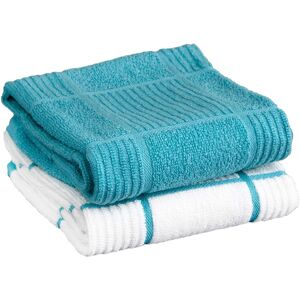 T-fal Solid & Check Parquet Kitchen Towel, (Set of 2) Breeze Set of 2 T-fal Solid & Check Parquet Kitchen Towel, (Set of 2) Breeze Set of 2