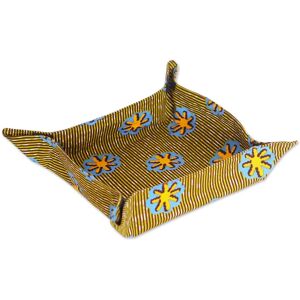 Novica Handmade Starry Mornings Cotton Basket Napkin Green Single Novica Handmade Starry Mornings Cotton Basket Napkin Green Single