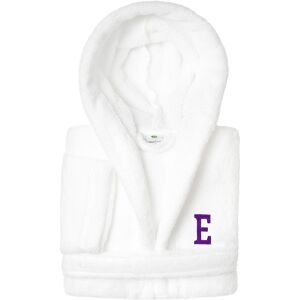 Authentic Hotel and Spa Sweet Kids 100% Polyester SUPER PLUSH Double Brushed Hooded Bathrobe with Purple Bookman Monogram E Small Authentic Hotel and Spa Sweet Kids 100% Polyester SUPER PLUSH Double Brushed Hooded Bathrobe with Purple Bookman Monogram E Small