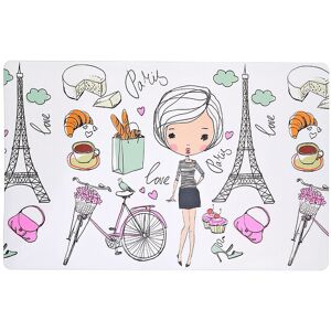 IH Casa Decor Plastic Placemat Girl In Paris 12 X 18 - Set of 12 Multi Set of 12 IH Casa Decor Plastic Placemat Girl In Paris 12 X 18 - Set of 12 Multi Set of 12