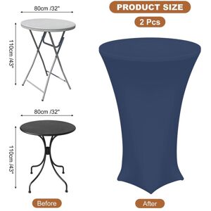 Unique 2pcs Cocktail Tablecloth Spandex Stretch Tablecloth Table Cover Navy Blue 32 Unique 2pcs Cocktail Tablecloth Spandex Stretch Tablecloth Table Cover Navy Blue 32