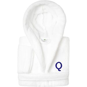 Authentic Hotel and Spa Sweet Kids 100% Polyester SUPER PLUSH Double Brushed Hooded Bathrobe with Navy Bookman Monogram Q Medium Authentic Hotel and Spa Sweet Kids 100% Polyester SUPER PLUSH Double Brushed Hooded Bathrobe with Navy Bookman Monogram Q Medium