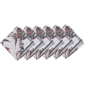 C&F Home Braelyn Abstract Botanicals Striped Set of 6 Cloth Napkins Red 20.0 In. L X 20.0 In. W C&F Home Braelyn Abstract Botanicals Striped Set of 6 Cloth Napkins Red 20.0 In. L X 20.0 In. W