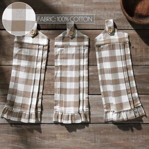 VHC Brands Annie Buffalo Check Black Button Loop Tea Towel Set of 3 Brown Set of 3 VHC Brands Annie Buffalo Check Black Button Loop Tea Towel Set of 3 Brown Set of 3
