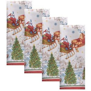 Elrene Santa's Snowy Sleighride Napkins, Set of 4 - 17 Multi 17 Elrene Santa's Snowy Sleighride Napkins, Set of 4 - 17 Multi 17