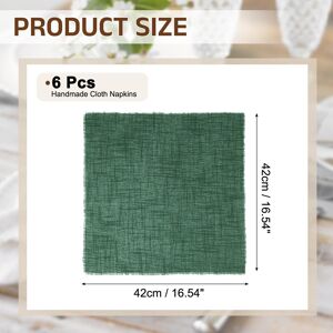 Unique Handmade Cloth Napkins, Cotton Napkins with Fringe Square Rustic Table Napkin for Wedding Party Dinner Table Decor Bridal Shower Dark Green 6Pcs Unique Handmade Cloth Napkins, Cotton Napkins with Fringe Square Rustic Table Napkin for Wedding Party Dinner Table Decor Bridal Shower Dark Green 6Pcs