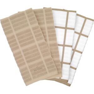 All-Clad 4-Pack Solid & Coordinate Kitchen Towel Set Cappuccino Set of 4 All-Clad 4-Pack Solid & Coordinate Kitchen Towel Set Cappuccino Set of 4