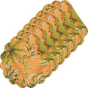 C&F Home Barbados Sunset Cotton Quilted Round Reversible Placemat Set of 6 - Set of 6 Orange Set of 6 C&F Home Barbados Sunset Cotton Quilted Round Reversible Placemat Set of 6 - Set of 6 Orange Set of 6