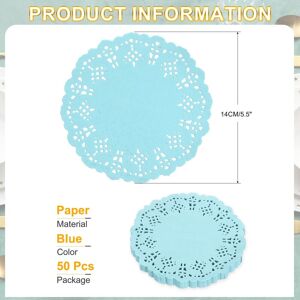 Unique Paper Doilies, Lace Paper Doilies, Disposable Paper Placemats for Cakes Table Plate Crafts Party Weddings Tableware Blue 5.5 Inch Unique Paper Doilies, Lace Paper Doilies, Disposable Paper Placemats for Cakes Table Plate Crafts Party Weddings Tableware Blue 5.5 Inch