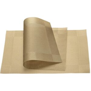 Unique Place Mats 450x300mm 6pcs Table Washable Woven Placemat, Gold Tone - Gold Tone Gold Tone Set of 6 Unique Place Mats 450x300mm 6pcs Table Washable Woven Placemat, Gold Tone - Gold Tone Gold Tone Set of 6