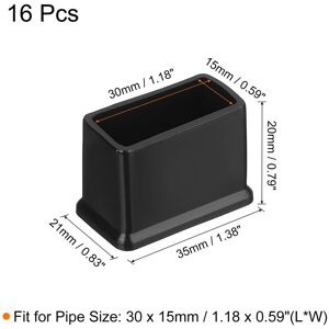 Unique Square Chair Leg Caps, Furniture Feet Pads Table Foot Cover Caps Floor Protectors for Patio Table Cabinet Bed Furniture Black-16Pcs 30mm x 15mm OD Unique Square Chair Leg Caps, Furniture Feet Pads Table Foot Cover Caps Floor Protectors for Patio Table Cabinet Bed Furniture Black-16Pcs 30mm x 15mm OD