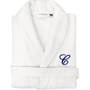 Authentic Hotel and Spa Unisex Navy Blue Monogrammed Turkish Cotton Waffle Weave Terry Bath Robe C L/XL Authentic Hotel and Spa Unisex Navy Blue Monogrammed Turkish Cotton Waffle Weave Terry Bath Robe C L/XL
