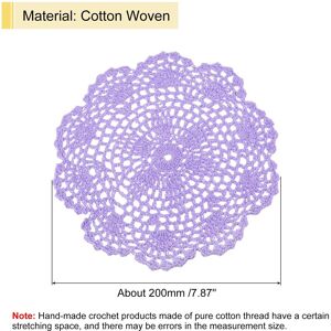 Unique Lace Doilies, Cotton Woven Round Crochet Coaster, Floral Design Fabric Handmade Placemat for Drink Wedding Party Decoration Light Purple 0.01 In. L X 0.01 In. W Unique Lace Doilies, Cotton Woven Round Crochet Coaster, Floral Design Fabric Handmade Placemat for Drink Wedding Party Decoration Light Purple 0.01 In. L X 0.01 In. W