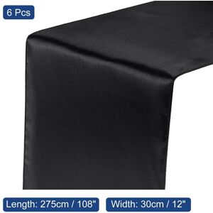 Unique 6 Pack Satin Table Runner, 12 Black 12 Unique 6 Pack Satin Table Runner, 12 Black 12