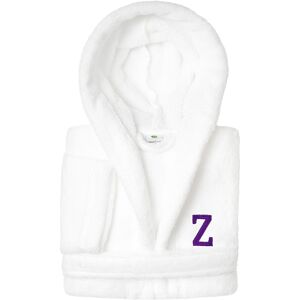 Authentic Hotel and Spa Sweet Kids 100% Polyester SUPER PLUSH Double Brushed Hooded Bathrobe with Purple Bookman Monogram Z Medium Authentic Hotel and Spa Sweet Kids 100% Polyester SUPER PLUSH Double Brushed Hooded Bathrobe with Purple Bookman Monogram Z Medium