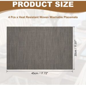 Unique Faux Linen Placemats, Heat Resistant Place Mats Machine Washable Non-Slip Cloth Placemats for Dining Table Kitchen Brown 4Pcs Unique Faux Linen Placemats, Heat Resistant Place Mats Machine Washable Non-Slip Cloth Placemats for Dining Table Kitchen Brown 4Pcs