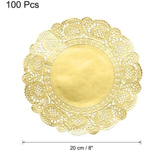 Unique Gold Lace Paper Doilies, Round Tableware Disposable Foil Lace Gold-100 Pcs 8 Inch Unique Gold Lace Paper Doilies, Round Tableware Disposable Foil Lace Gold-100 Pcs 8 Inch