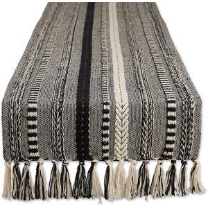 DII Black Braided Stripe Table Runner Black 15x72 DII Black Braided Stripe Table Runner Black 15x72