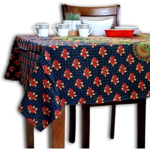 Cheery Peacock Floral Print Cotton Tablecloth Collection Green Orange 54 x 84 in Cheery Peacock Floral Print Cotton Tablecloth Collection Green Orange 54 x 84 in