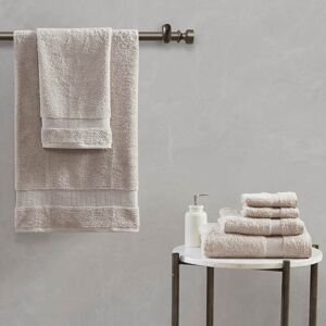 Madison Park Signature Luce 100-percent Egyptian Cotton 6 Piece Towel Set Sand 54.0 In. L X 30.0 In. W X 0.13 In. H Madison Park Signature Luce 100-percent Egyptian Cotton 6 Piece Towel Set Sand 54.0 In. L X 30.0 In. W X 0.13 In. H