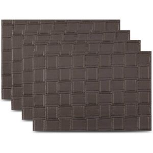 Dainty Home Bostonian Premium Vegan Leather Reversible 2 Pattern Rectangular Placemat Set Of 4 Praline Set of 4 Dainty Home Bostonian Premium Vegan Leather Reversible 2 Pattern Rectangular Placemat Set Of 4 Praline Set of 4