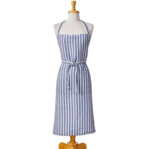 Tag Blue and White Stripe Cotton Cooking Apron - Everyday Kitchen Textile, Machine Washable, 34.64 Blue 34.64 In. L X 32.0 In. W X 0.03 In. H Tag Blue and White Stripe Cotton Cooking Apron - Everyday Kitchen Textile, Machine Washable, 34.64 Blue 34.64 In. L X 32.0 In. W X 0.03 In. H