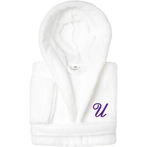 Authentic Hotel and Spa Sweet Kids 100% Polyester SUPER PLUSH Double Brushed Hooded Bathrobe with Purple Script Monogram U Large Authentic Hotel and Spa Sweet Kids 100% Polyester SUPER PLUSH Double Brushed Hooded Bathrobe with Purple Script Monogram U Large