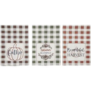 VHC Brands Bountifall Harvest Theme Tea Towels Set of 3 19x28 Creme Set of 3 VHC Brands Bountifall Harvest Theme Tea Towels Set of 3 19x28 Creme Set of 3