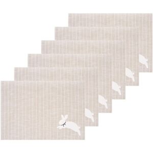 C&F Home White Bunny Hop Stripe Placemat Set 6 Beige Set of 6 C&F Home White Bunny Hop Stripe Placemat Set 6 Beige Set of 6