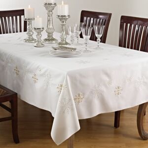 Saro Lifestyle Elegant Tablecloth With Snowflake Design Ivory 70 Saro Lifestyle Elegant Tablecloth With Snowflake Design Ivory 70