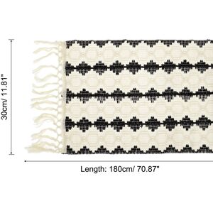 Unique Table Runner with Tassel, Cotton Linen Table Decoration White 12 Unique Table Runner with Tassel, Cotton Linen Table Decoration White 12