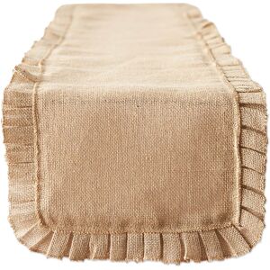 DII Natural Ruffle Trim Jute Table Runner, 14x72 inch Black Table Runner, 14x72 DII Natural Ruffle Trim Jute Table Runner, 14x72 inch Black Table Runner, 14x72