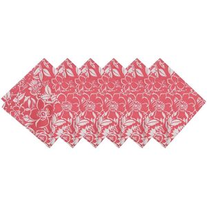 C&F Home Pink Hibiscus Cotton Napkin, Set of 6 - Set of 6 Red Set of 6 C&F Home Pink Hibiscus Cotton Napkin, Set of 6 - Set of 6 Red Set of 6